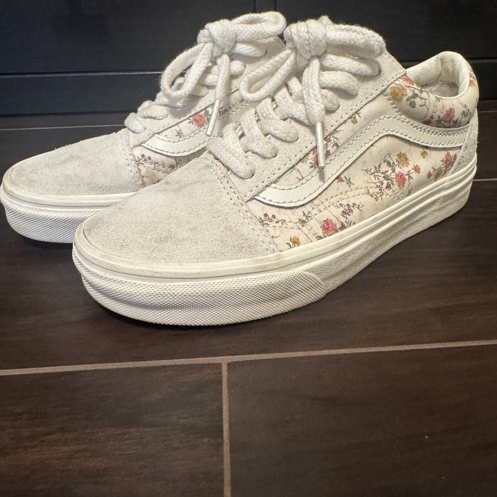 Vans White Floral Sneakers
